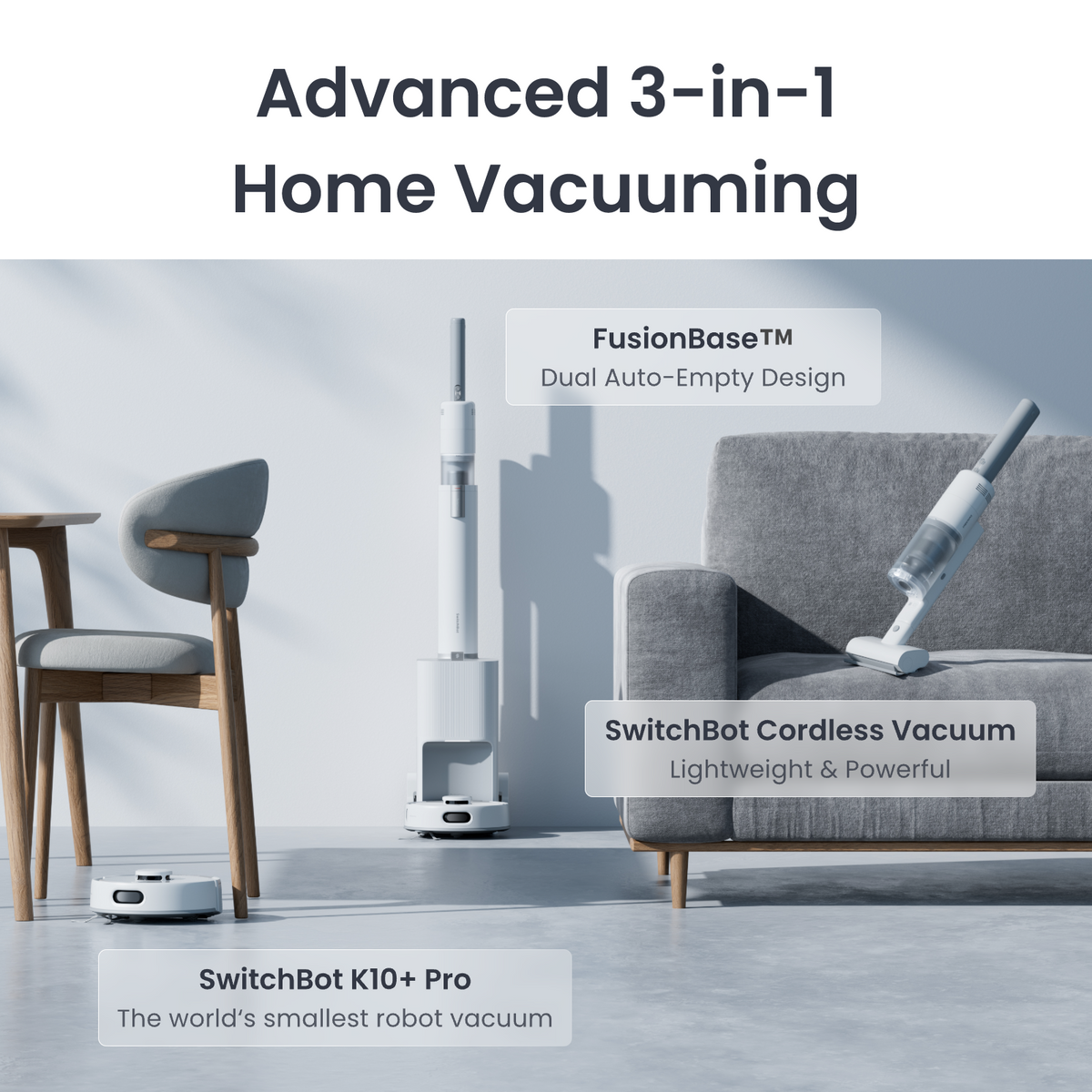 SwitchBot K10+ Pro Robot Vacuum Combo | Robot & Cordless Vacuum SwitchBot K10+ Pro Robot Vacuum Combo | Robot & Cordless Vacuum