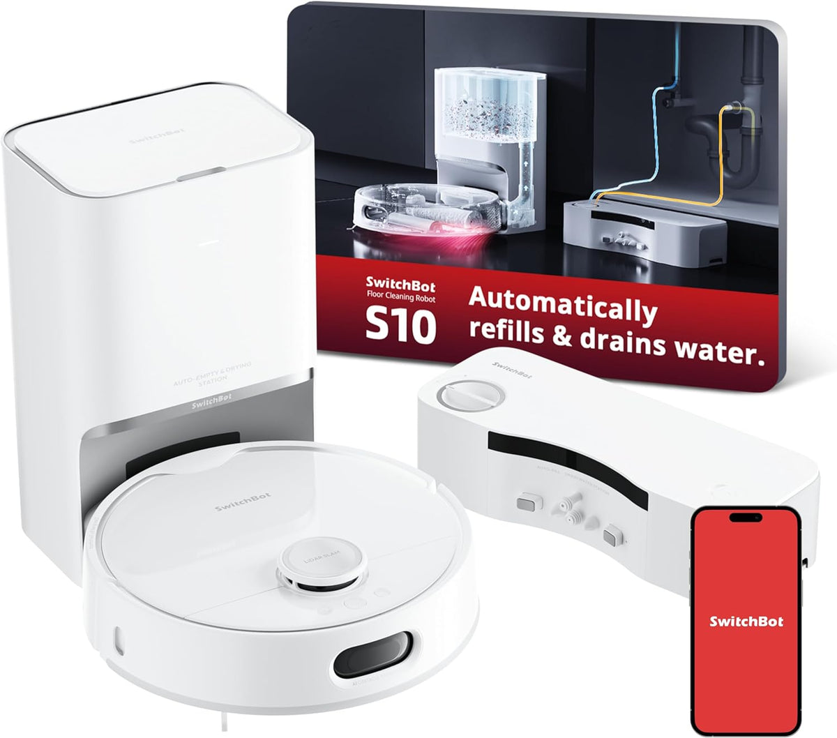 Amazon.com - SwitchBot Mini Robot Vacuum K10+, Self-Emptying