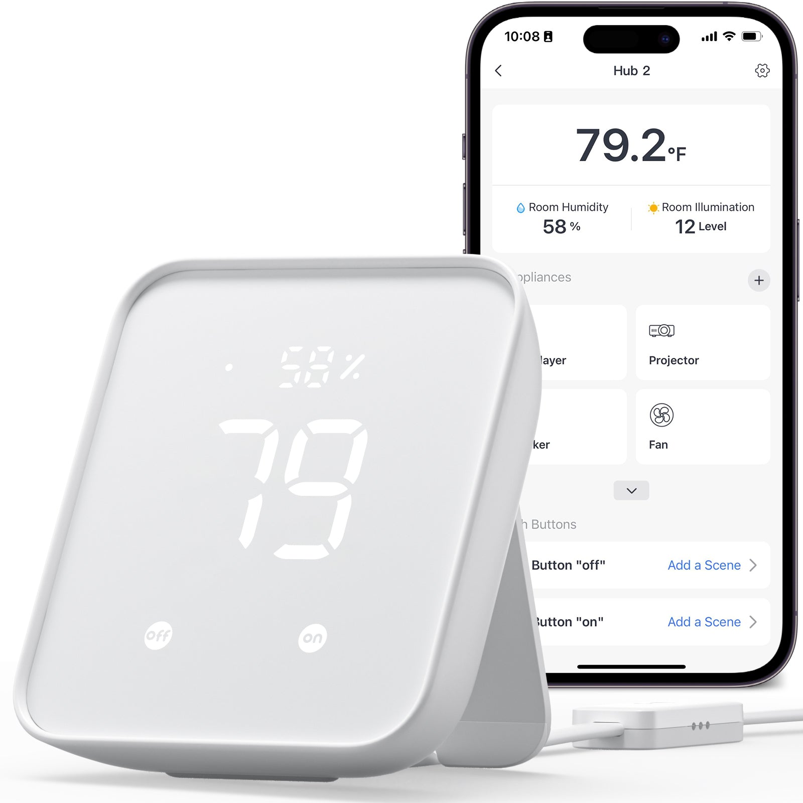 SwitchBot Hub 2 | Smart Wi-Fi Hygrometer & Infrared Remote Hub