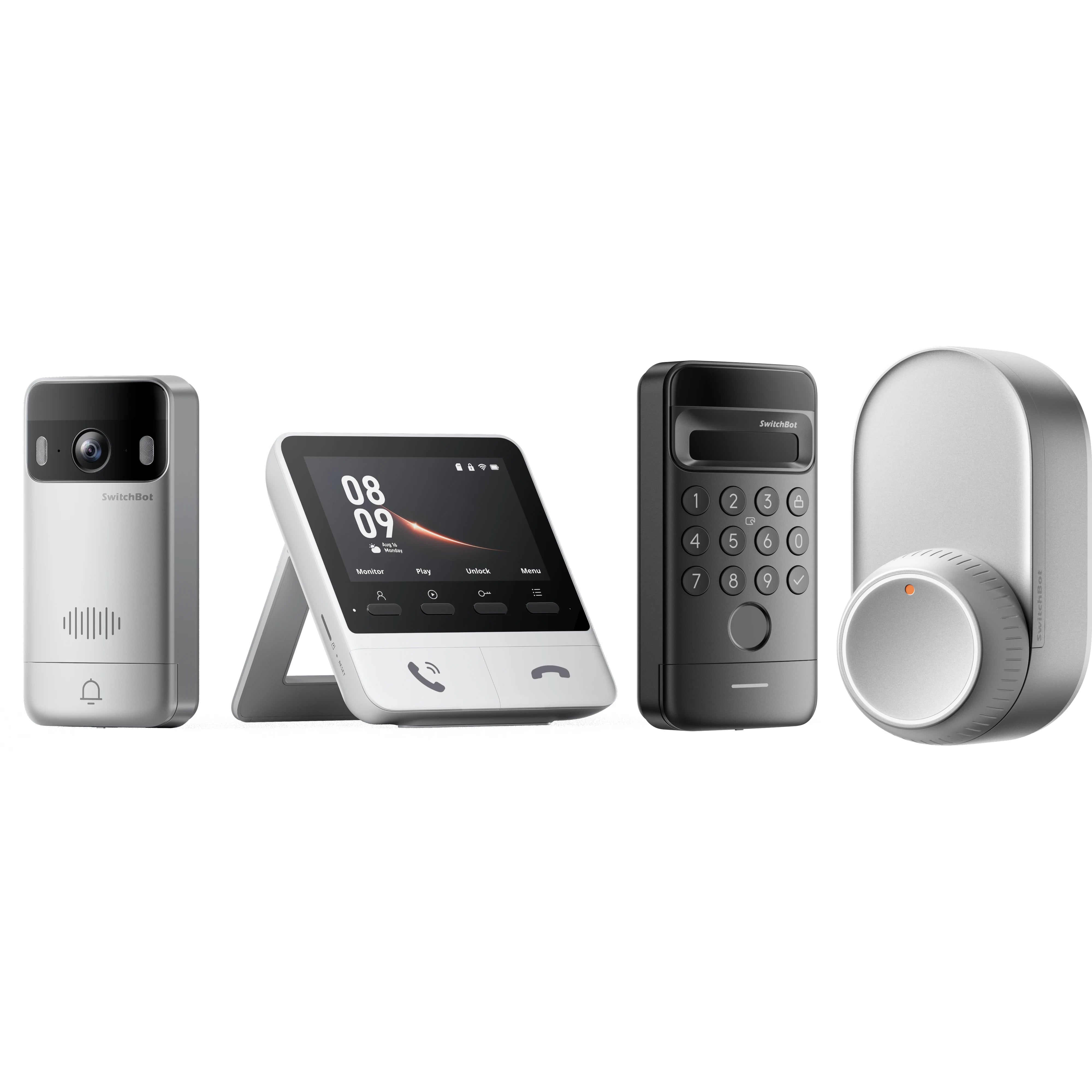 SwitchBot Lock Ultra Vision Combo Lock Ultra + Video Doorbell + Keypad Vision Silver - SwitchBot US