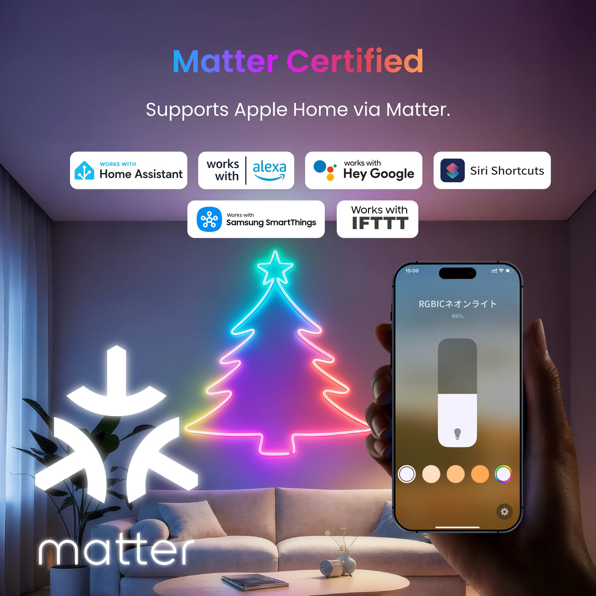 SwitchBot RGBIC Neon Rope Light | 5M Matter-Certified Smart LED Strip ...