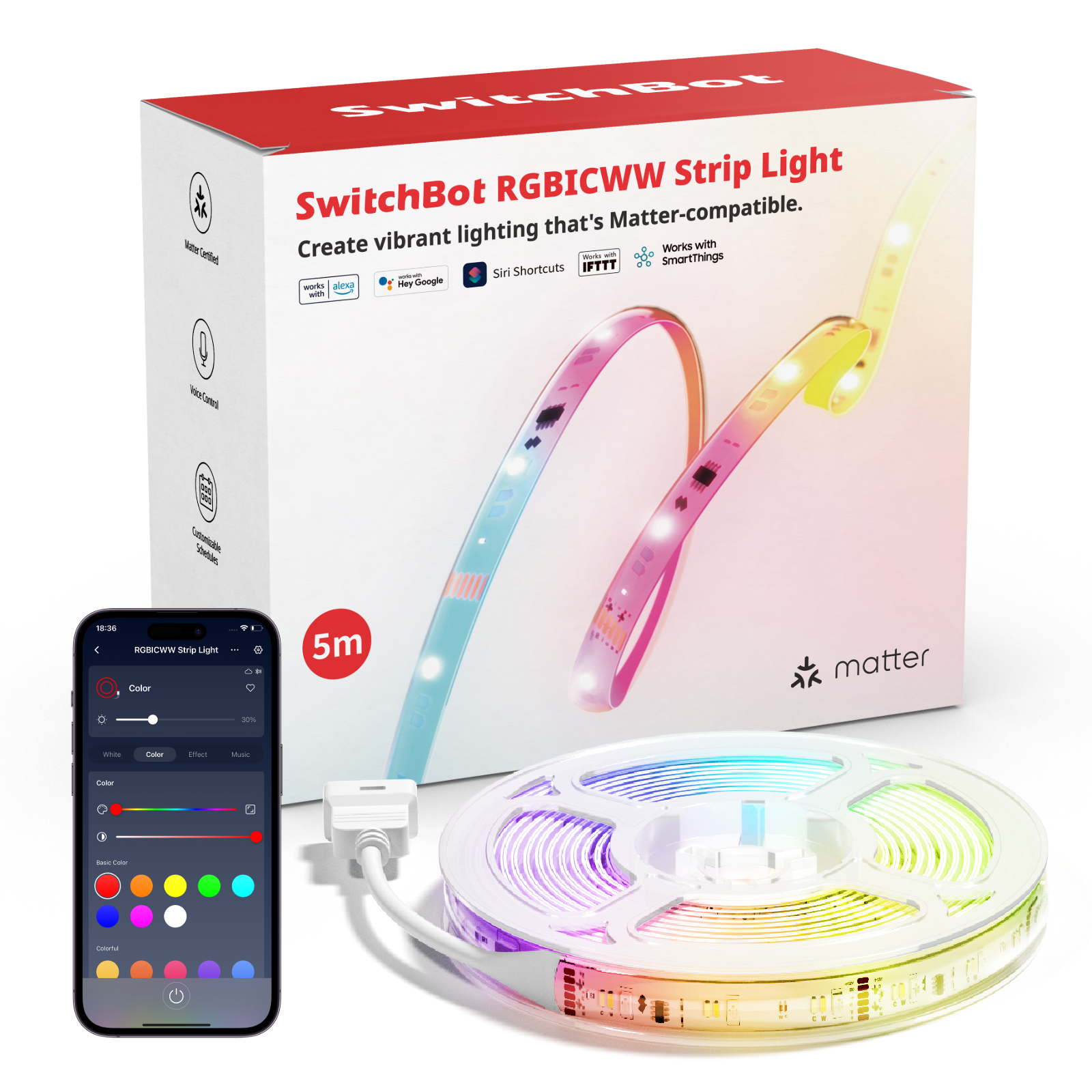 SwitchBot RGBICWW Strip Light | RGBIC & Matter-ready smart SwitchBot RGBICWW Strip Light | RGBIC & Matter-ready smart