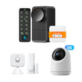 SwitchBot Smart Keyless Entry Combo - Lock Pro + Keypad Touch + Hub Mini Matter Enabled+ Pan/Tilt Cam Plus 3K + Contact Sensor + Motion Sensor
