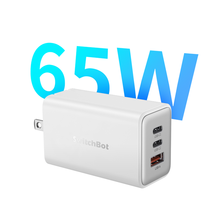 Charge Bot SwitchBot 65W GaN Charger | 3-Port Fast Charging Power Adapter ...
