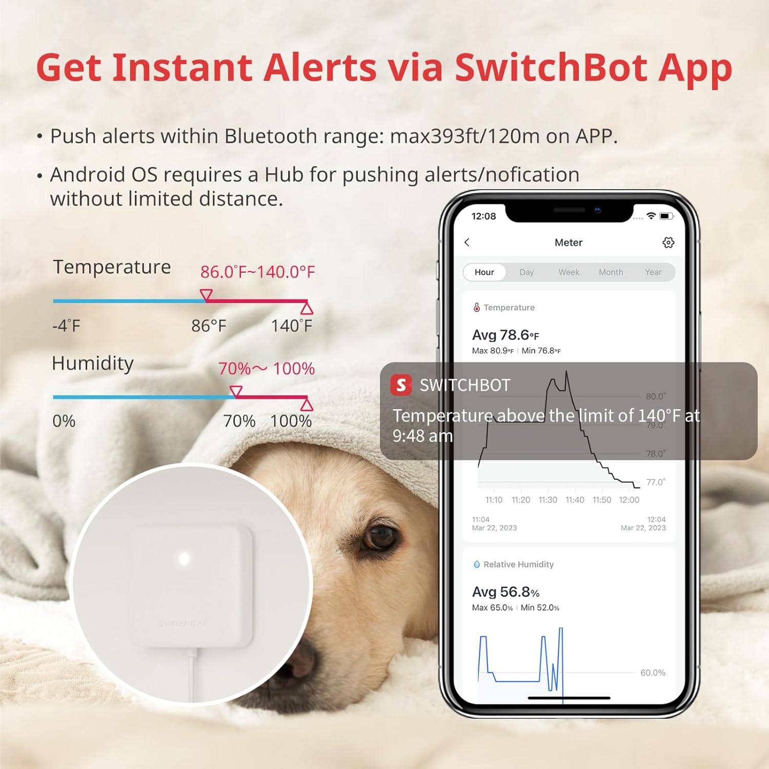 Switch Bot Meter SwitchBot Meter | Smart Temperature & Humidity Monitor with IP65 Rating ...