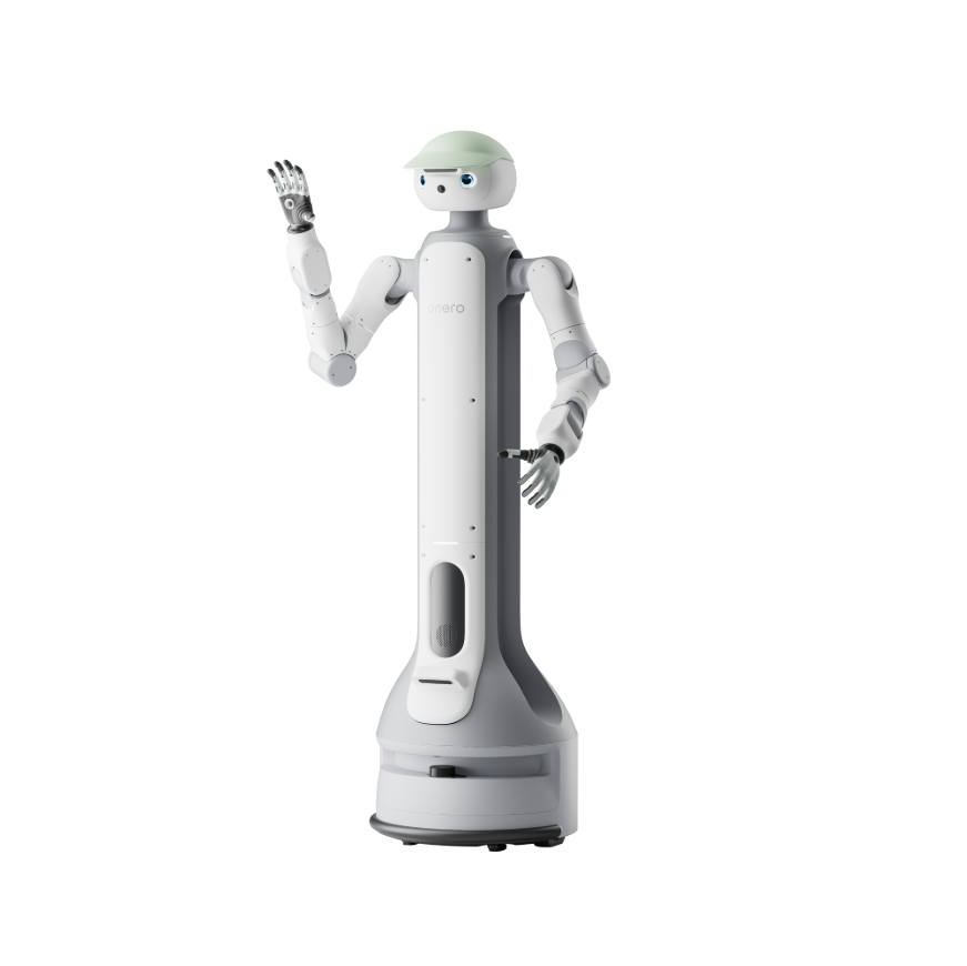 SwitchBot onero H1 official product image showing the wheeled household robot concept from a smart-home brand with an existing device ecosystem