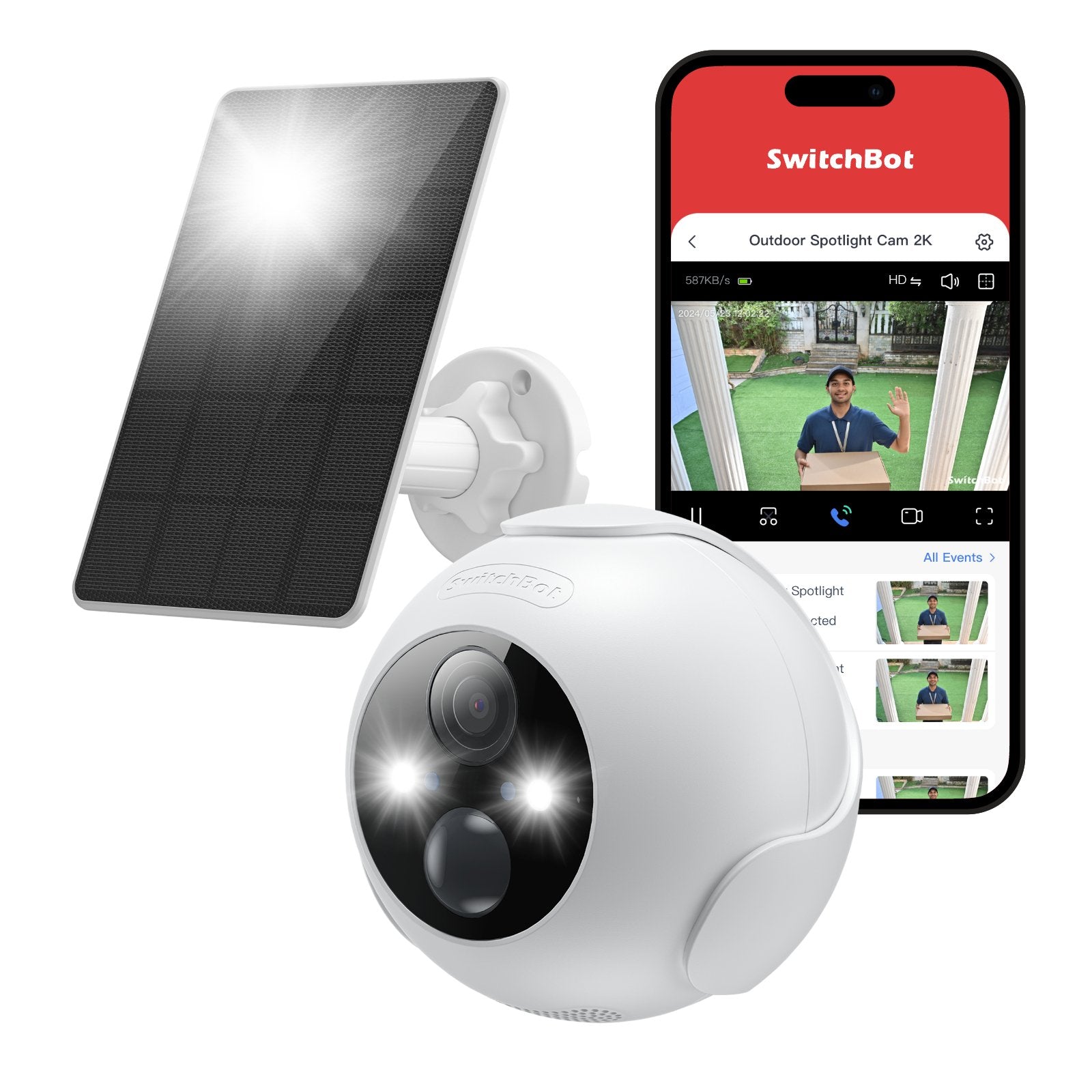 SwitchBot Outdoor Spotlight Cam 2K | 2K Security Camera with Night ...